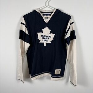 ✨ 3‎ for $20 Old Time Hockey Toronto Maple Leafs Navy Blue Hooded Long Sleeve